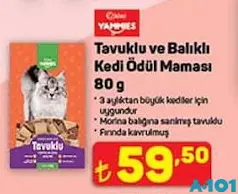KİWİ YAMMİES TAVUKLU VE BALIKLI KEDİ ÖDÜL MAMASI 80 G
